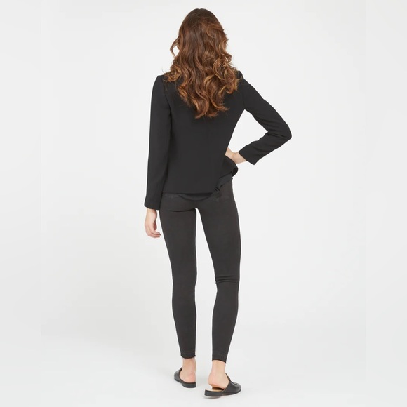 NWT! Spanx Sm ‘Distressed Denim Legging / Jeans’ vintage black 20213R $128 - Picture 7 of 14